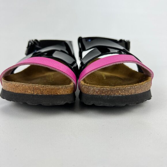 Birkenstock Papillio Womens Mykonos Cross Strap Sandals Black Pink size 36 US 5 - Picture 5 of 15
